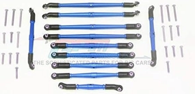 GPM For Traxxas TRX-6 Merc-Benz G63 (88096-4) Aluminum Adjustable Upper & Lower Suspension Links - 11Pc Set Blue