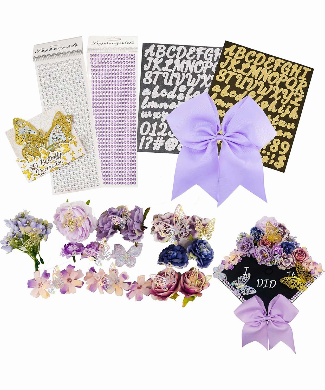 Graduation Cap Decoration Kit DIY Craft - 5 Colors Available