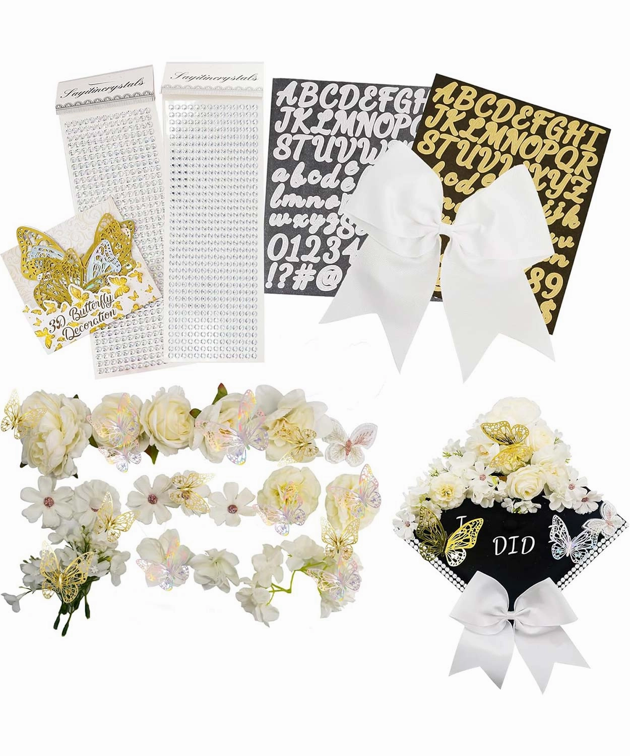 Graduation Cap Decoration Kit DIY Craft - 5 Colors Available