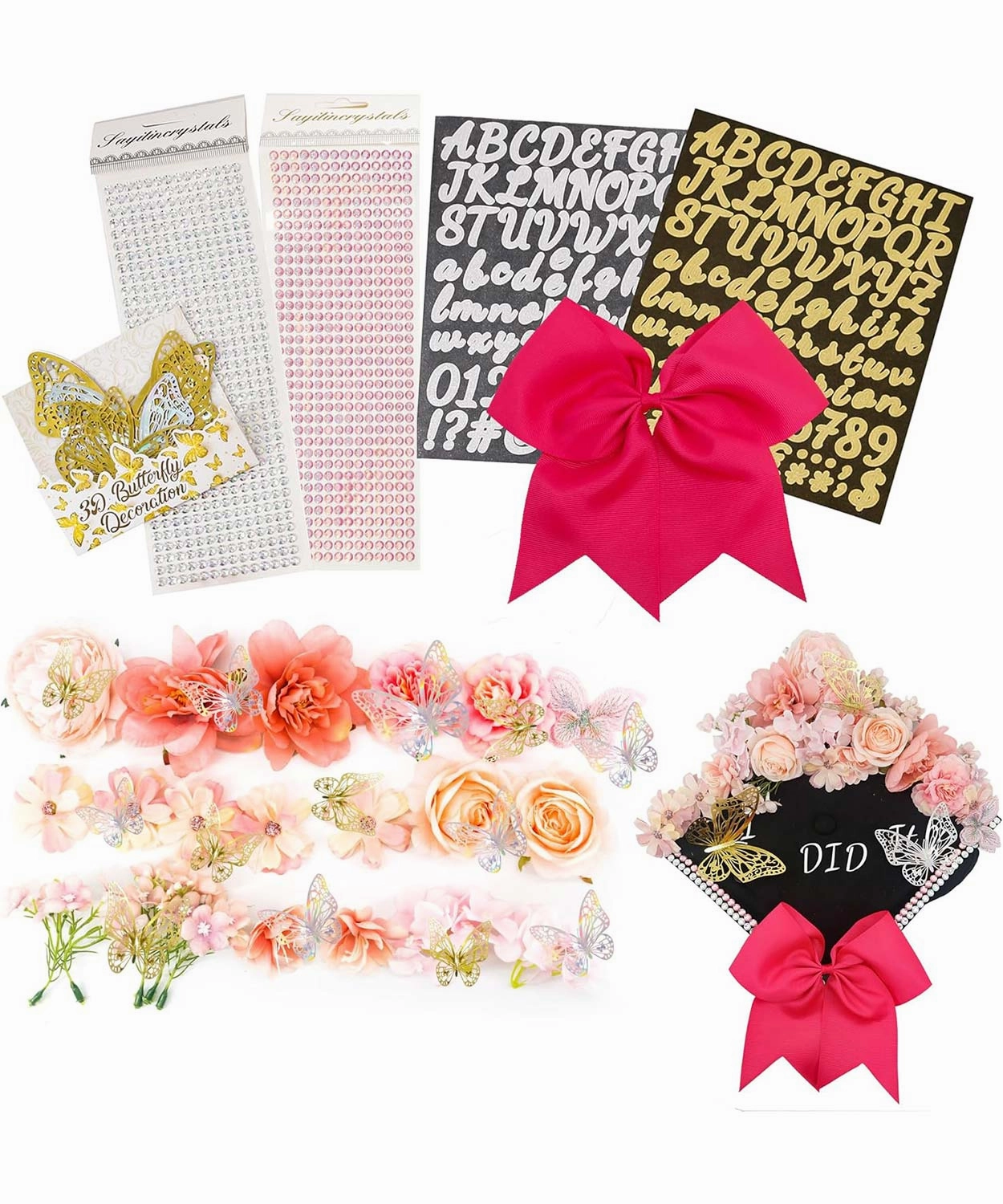 Graduation Cap Decoration Kit DIY Craft - 5 Colors Available