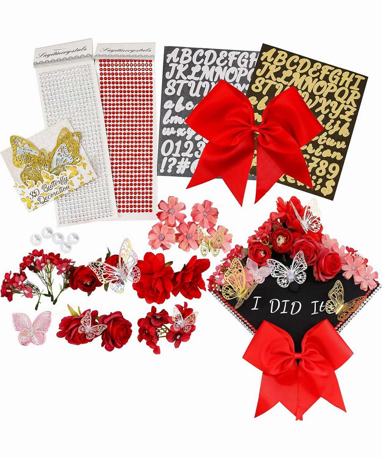 Graduation Cap Decoration Kit DIY Craft - 5 Colors Available