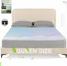 Grounding Sheets Queen Size, Earth Grounded Fitted Bed Sheet with 10% Pure Silver Fiber   90% Organic Cotton, for Improved Sleep & Wellness (Gray, Queen - 80"x60"x15")