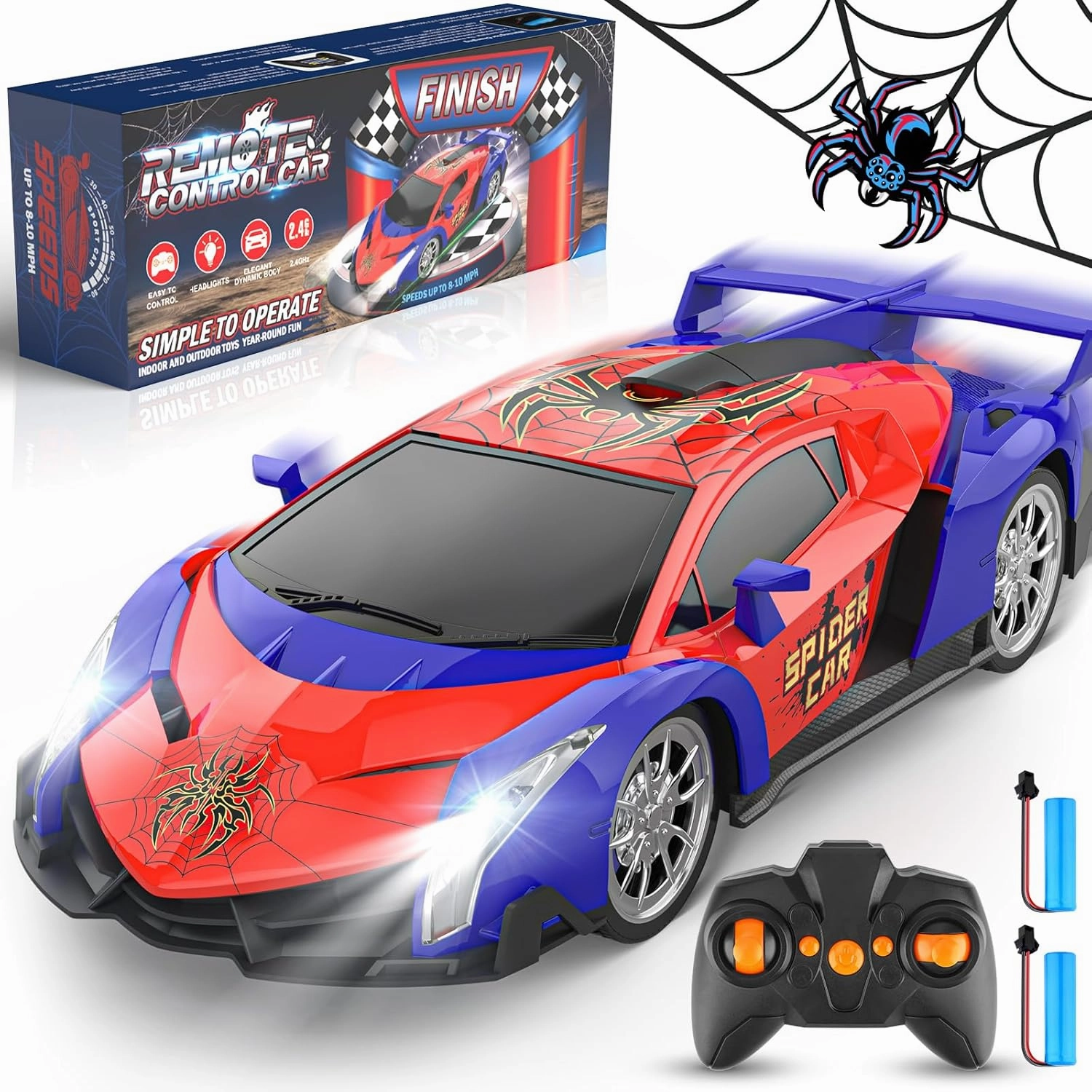 Growsland Rechargeable RC Car - Cool LED Lights!