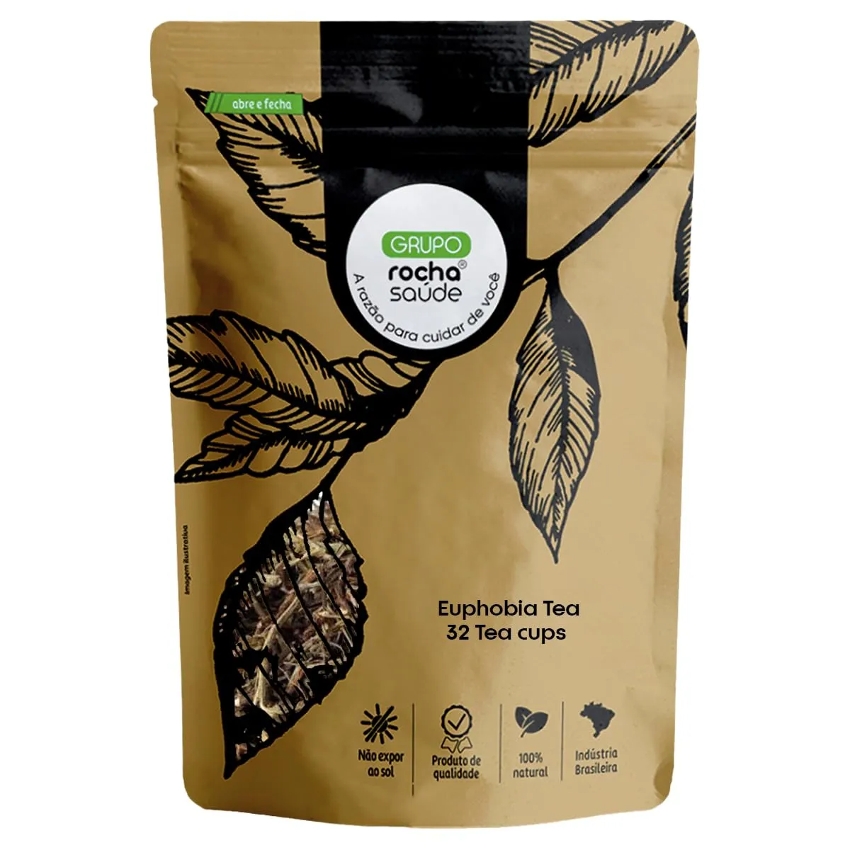 Grupo Rocha Saúde, Natural Euphobia Tea, All parts, Kidney Health, Diuretic Action, 32 Teacups