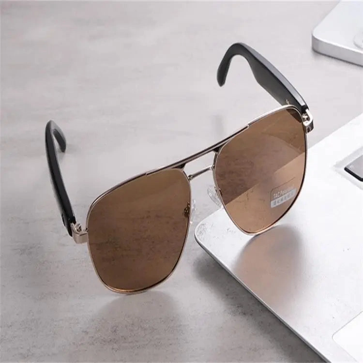 GS02 Smart Glasses, Support Voice Assistant / Bluetooth Call / Remote Control Photography(Brown)