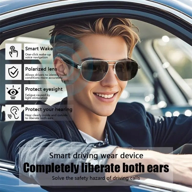 GS02 Smart Glasses, Support Voice Assistant / Bluetooth Call / Remote Control Photography(Brown)