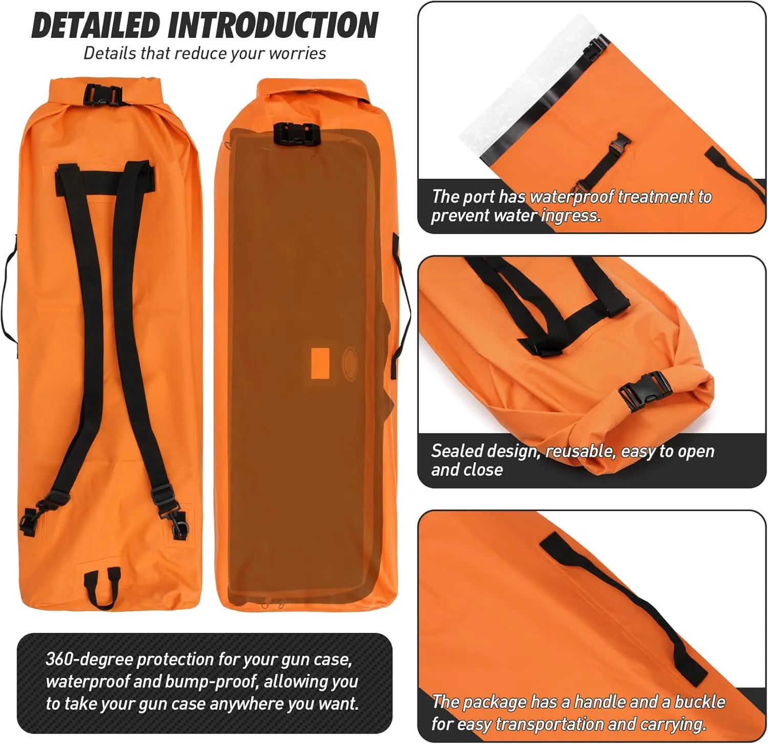 GUGULUZA Waterproof Bag for Rifle Case Shotgun Bag, Roll-Top Closure Lightweight & Floating Bag Cover, Wet Bag for Duck Hunting, Swamps & Water Sports