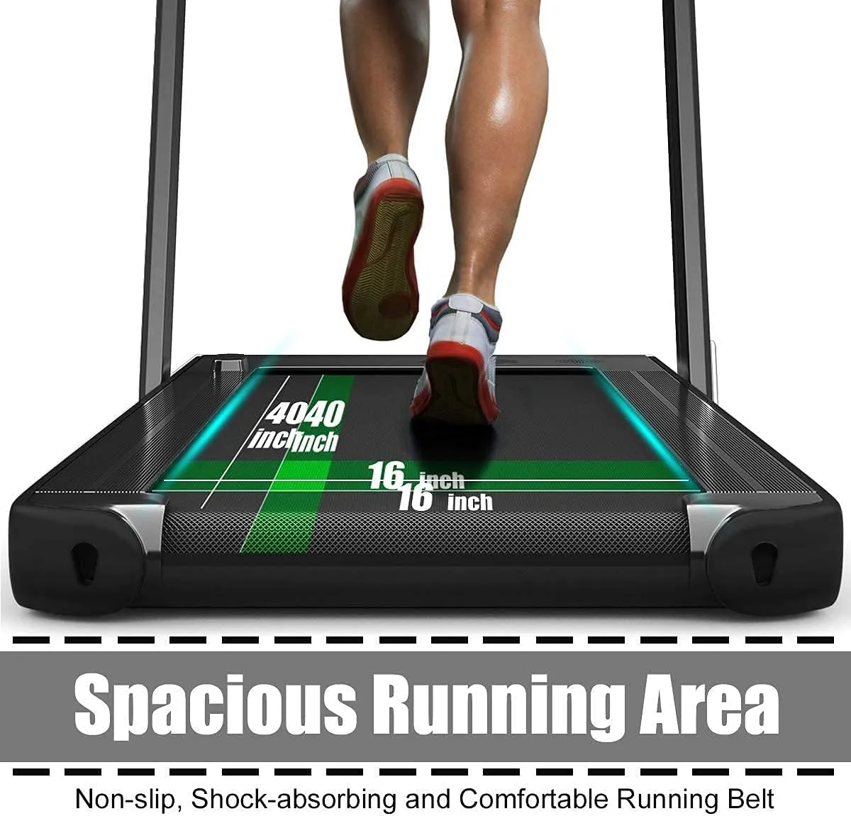 GYMAX Walking Pad, 2.25HP Foldable Treadmill with Smart App & Remote Control, Bluetooth LED Monitor, Small Spaces Compact Running Machine, Folding Portable Under Desk Treadmill for Home Office