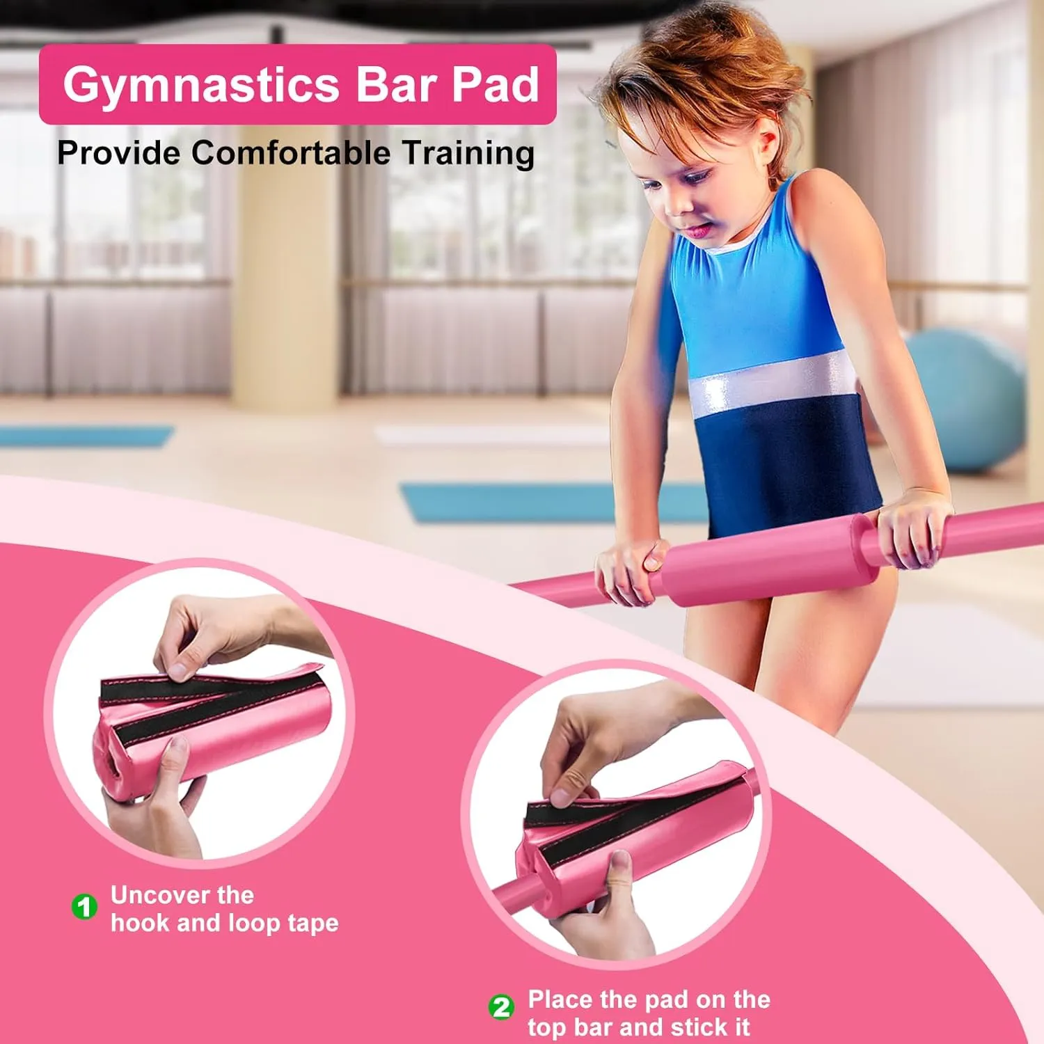 Gymnastic Bars for Kids with Adjustable Height, Folding Gymnastic Training Kip Bar, Junior Expandable Horizontal Monkey Bar for Home
