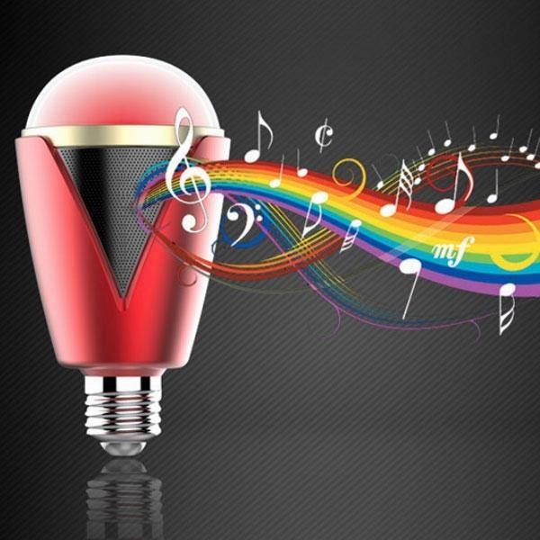 H1007 Bluetooth 4.0 App Remote Control Intelligent Timer Smart Speaker 16 Million Color RGB Light Bulb Red