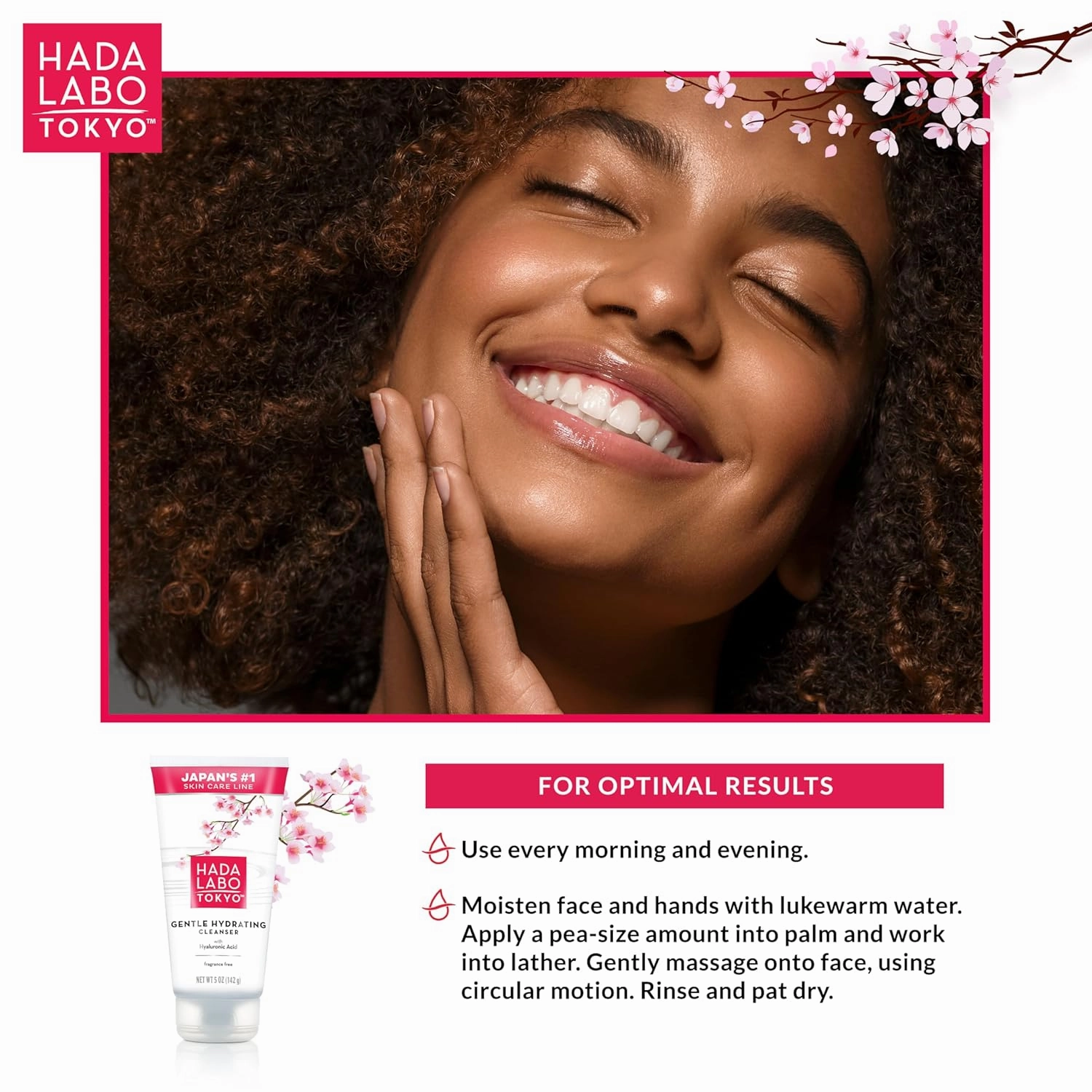 Hada Labo Tokyo Gentle Hydrating Foaming Facial Cleanser, Fragrance-Free Sensitive Skin Face Wash with Hyaluronic Acid and Conditioning Agents Soften Skin, Locks In Moisture, 5.0 oz Each (Pack of 3)
