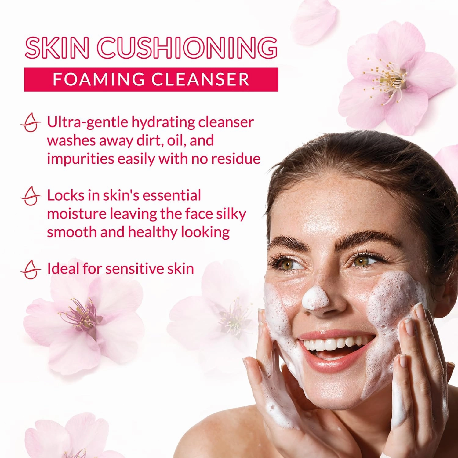 Hada Labo Tokyo Gentle Hydrating Foaming Facial Cleanser, Fragrance-Free Sensitive Skin Face Wash with Hyaluronic Acid and Conditioning Agents Soften Skin, Locks In Moisture, 5.0 oz Each (Pack of 3)