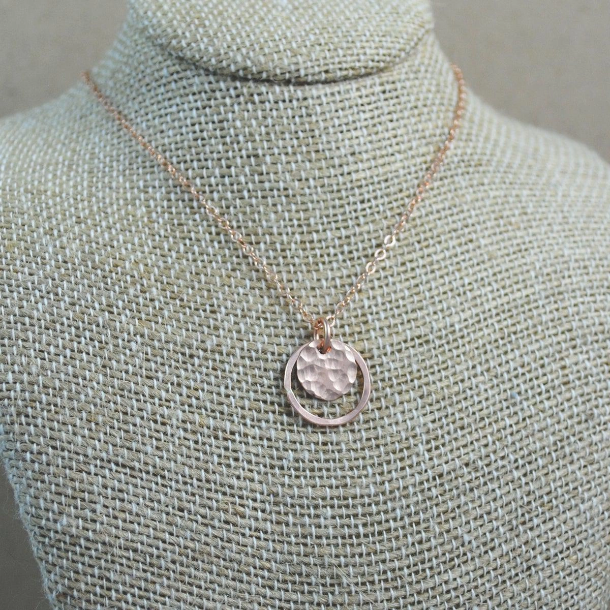 Hammered Halo Pendant - Gold-Filled
