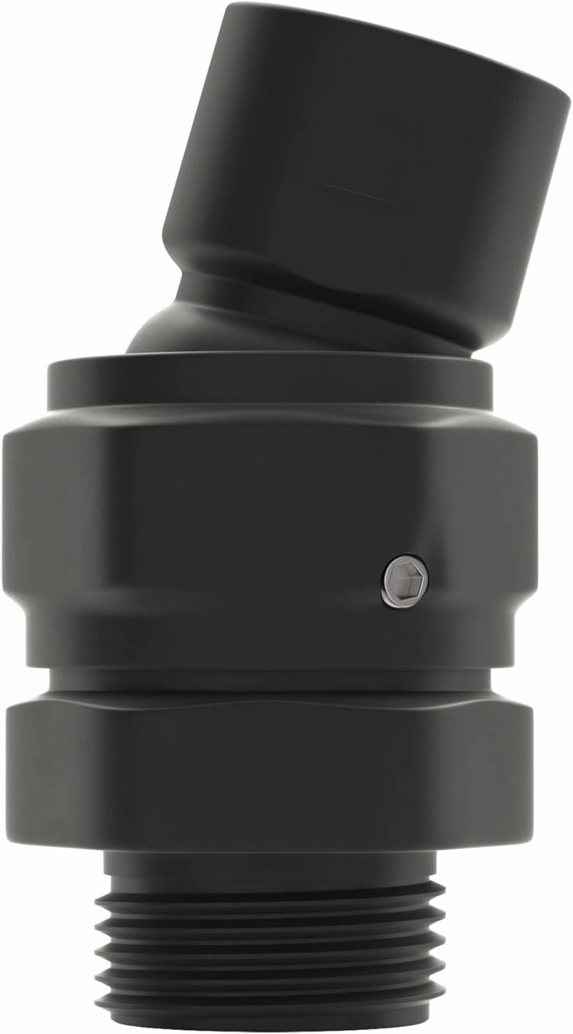 HammerHead Showers® ALL METAL Shower Head Swivel Ball Adapter, Matte Black | Adjustable Pivot Ball To Adjust Showerhead Angle | Universal Connector Joint Fits Fixed, Hand Held & Rain Shower Heads