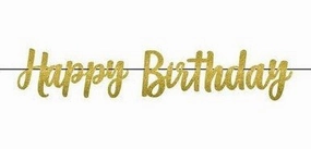 Happy Birthday Glitter Banner | 1ct