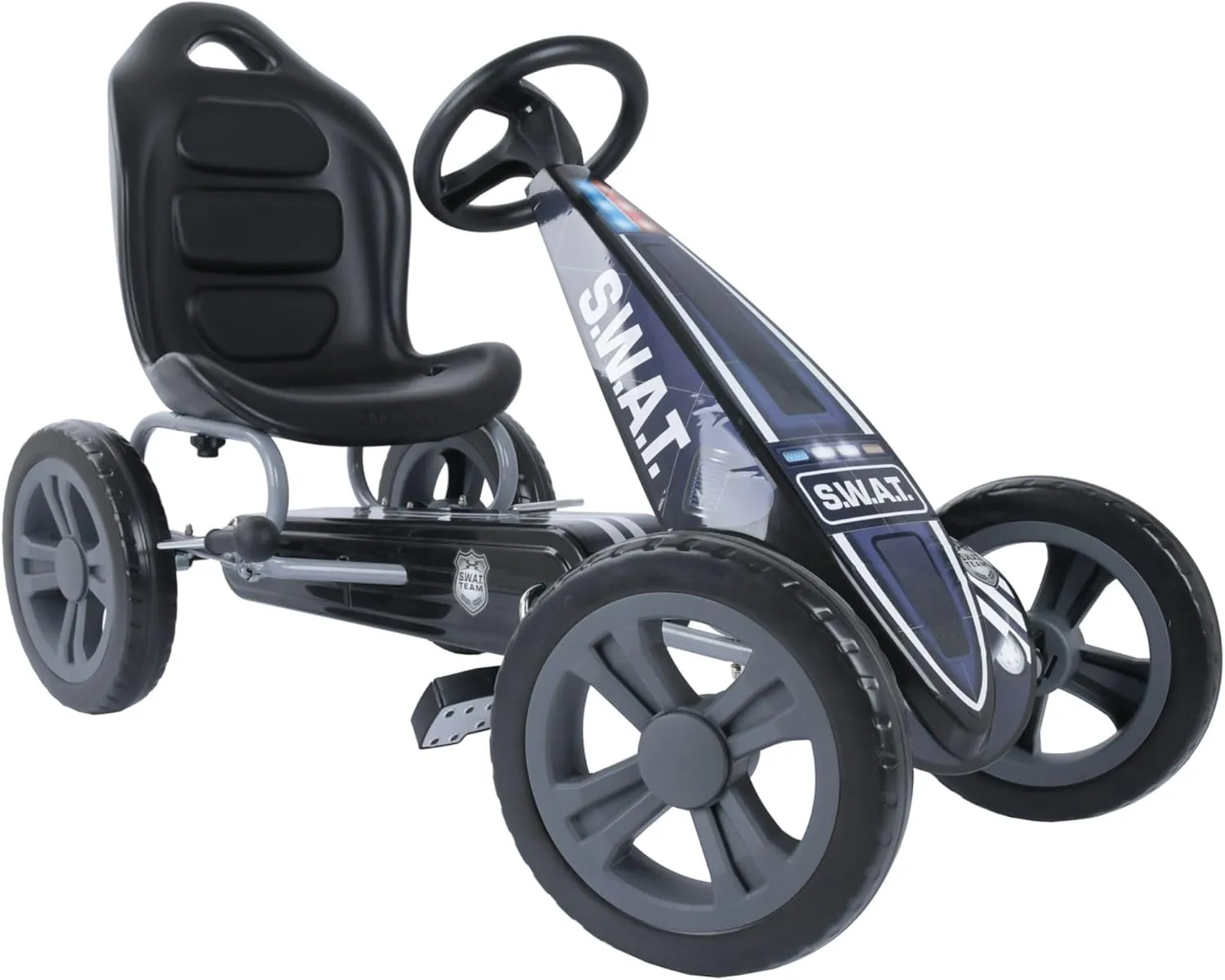 Hauck Cyclone Pedal Go Kart with Adjustable Bucket Seat for Kids Ages 4 to 8, S.W.A.T.