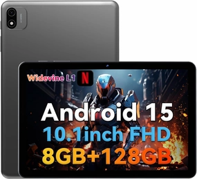 Headwolf Android 15 Tablet 10 inch Tablets, WPad6 Octa Core FHD 1920 * 1200 Display Android Tablet, 8GB RAM   128GB ROM, Widevine L1 Support, 6000mAh, WiFi Tablet PC
