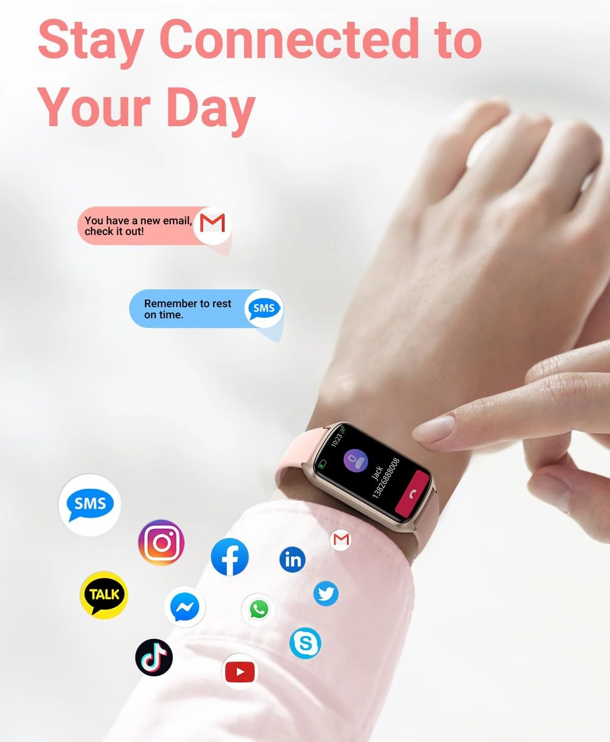 Health Fitness Tracker with 24/7 Heart Rate, Blood Oxygen, Blood Pressure, Sleep Tracker, 5ATM Waterproof Activity Trackers with Step Tracker, Pedometer (S & L Bands Included)