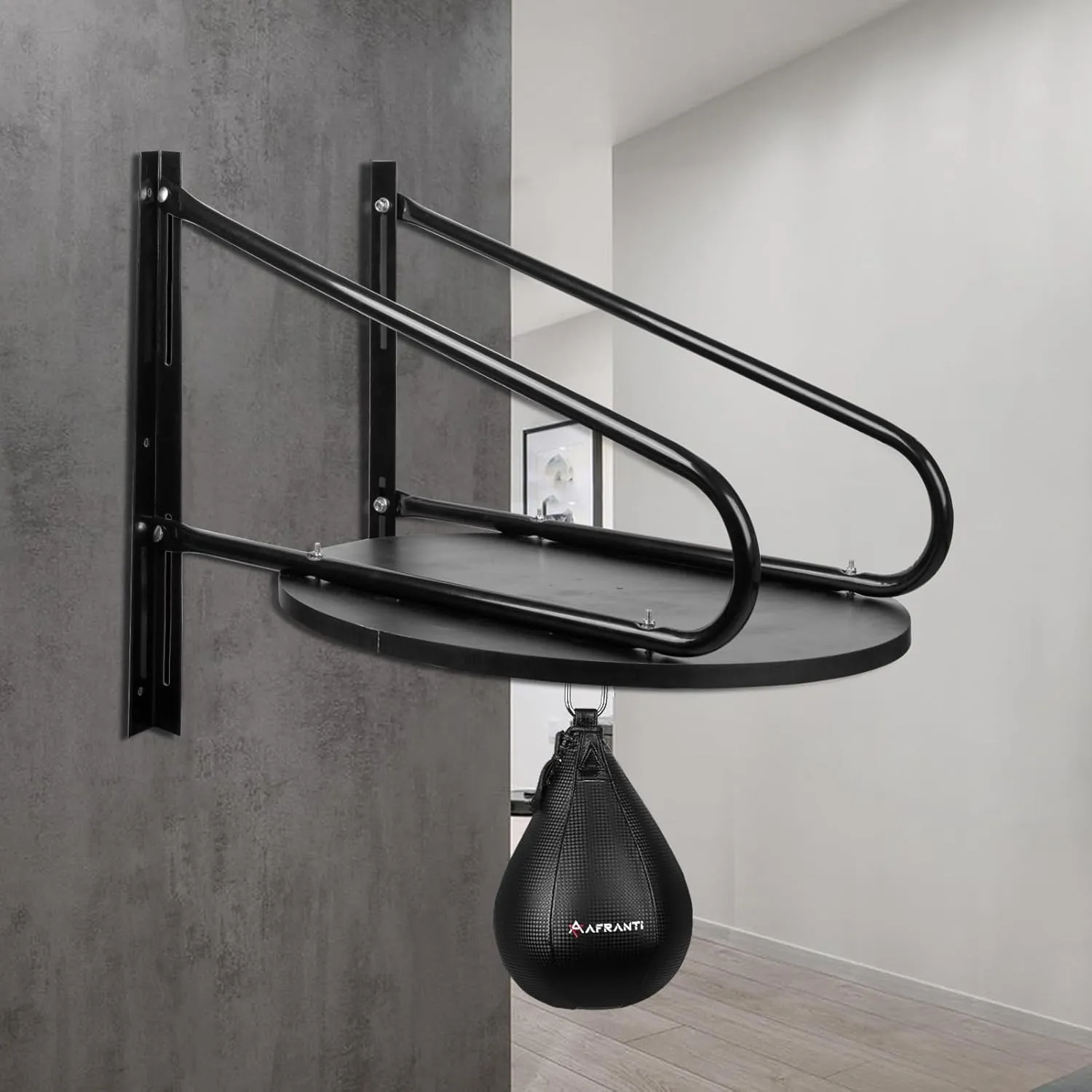 Heavy Duty Adjustable Speed Bag Platform Kit 24"   Speed Punching Ball (10"x7") Adjustable Height Wall Mount Professional Fitness Ball Boxing Reaction Training Kit