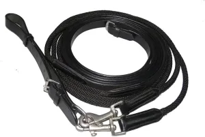 Henri de Rivel Advantage Draw Reins - Rounded Nylon/Leather Snap