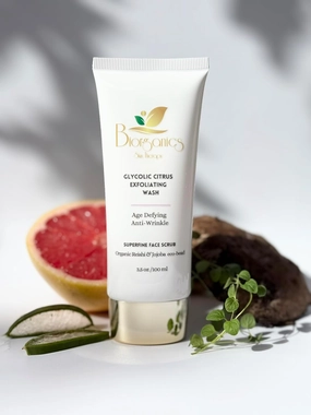 Hibiscus Renewal Foaming Scrub, Natural Exfoliating Face Wash with Alpha-Lipoic Acid, Glycolic Acid