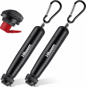 Hiboom 2 Pack Heavy Duty Crayon Holder with Spring D Rings Buckle, Industrial Lumber Crayon Holder Adjustable Metal Holder for 1/2" Round or Hexagonal Crayons, Ferro Rods, or Large Chalk(Black)