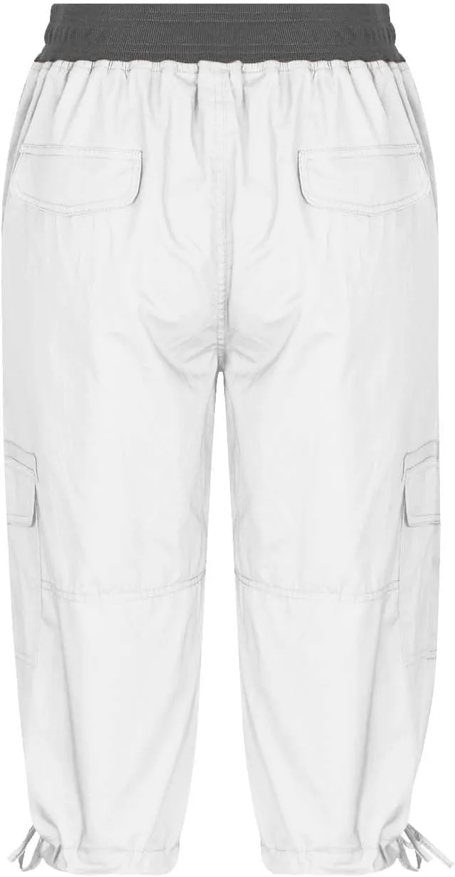 Hiking Capris for Women Lightweight Quick Dry Cargo Capri Travel Pants Women Casual Fashion Capris with Pockets