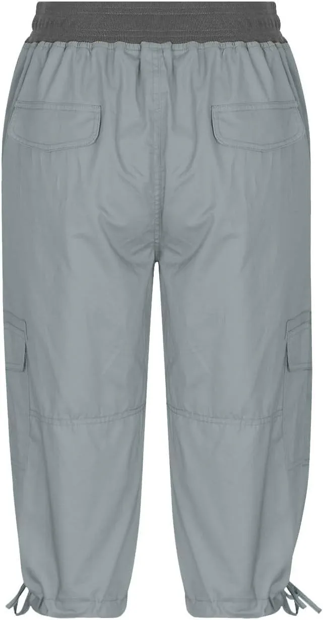 Hiking Capris for Women Lightweight Quick Dry Cargo Capri Travel Pants Women Casual Fashion Capris with Pockets