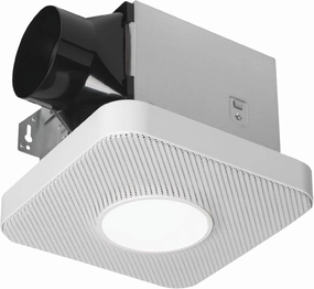 Homewerks 7130-40-BT DC Bathroom Fan with Light and Bluetooth Speaker 90-CFM 1.2 Sones White Easy Install, 4000 Kelvin Cool White Light