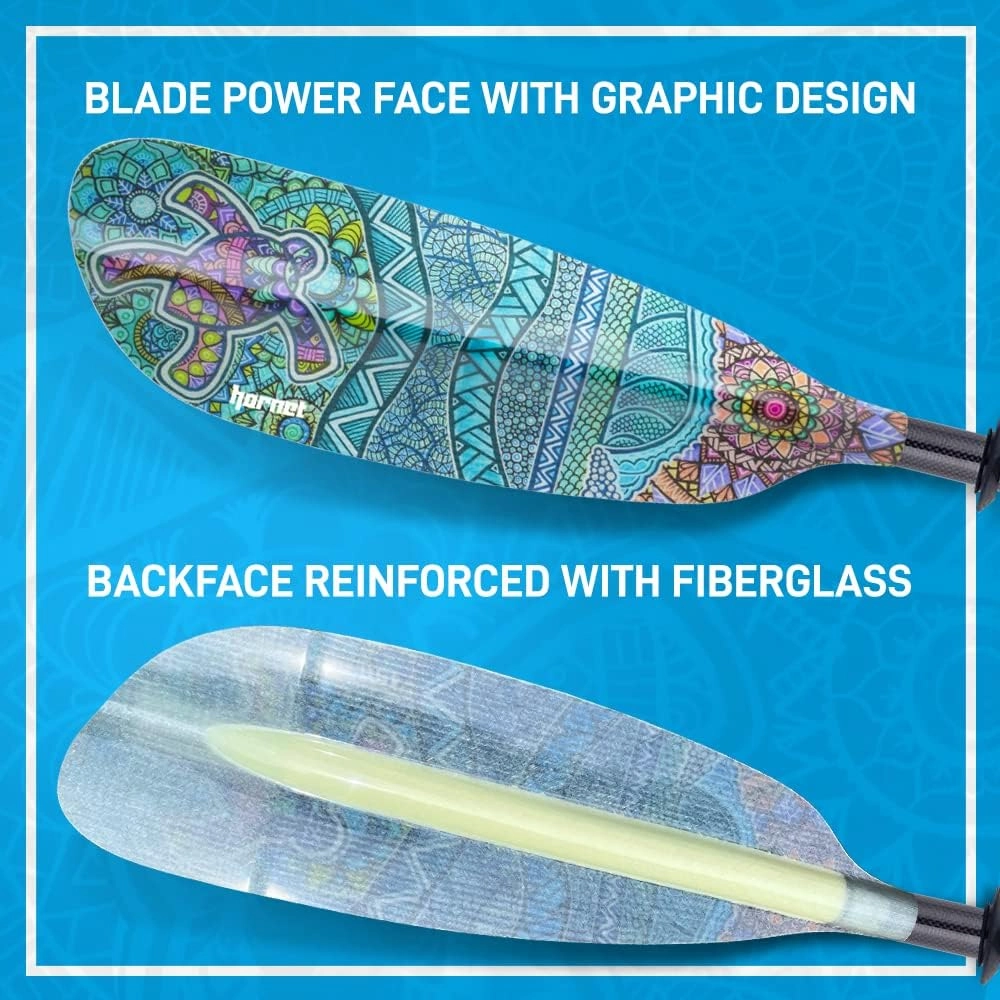 Hornet Watersports Fiberglass Kayak Paddle for Adults- Ideal for Touring, Fishing and Boating- 90.5 inches / 230CM Adjustable with Carbon Fiber Shaft- Kayak Oars Kayaking Equipment