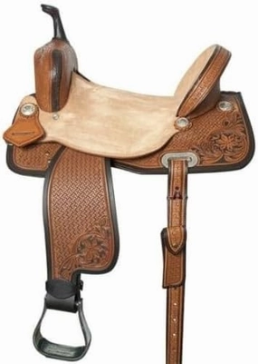 Horse Saddle Leather Western Barrel Racing Handmade Premium Racer Comfort Riding Trail Equestrian Tooled Carved Saddle for Horse Riding Size: 10-18 inches Seat Available, BRB195