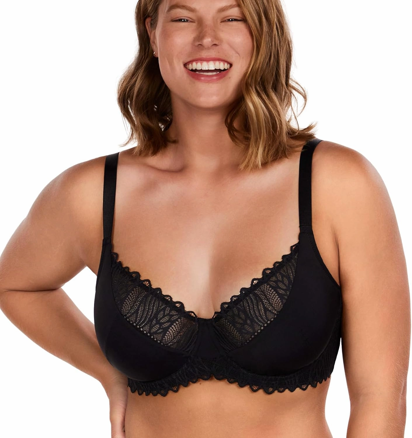 HSIA Minimizer Bra for Women - Plus Size Lace Bra Women's Full Coverage Unlined Underwire Bra for Heavy Breast