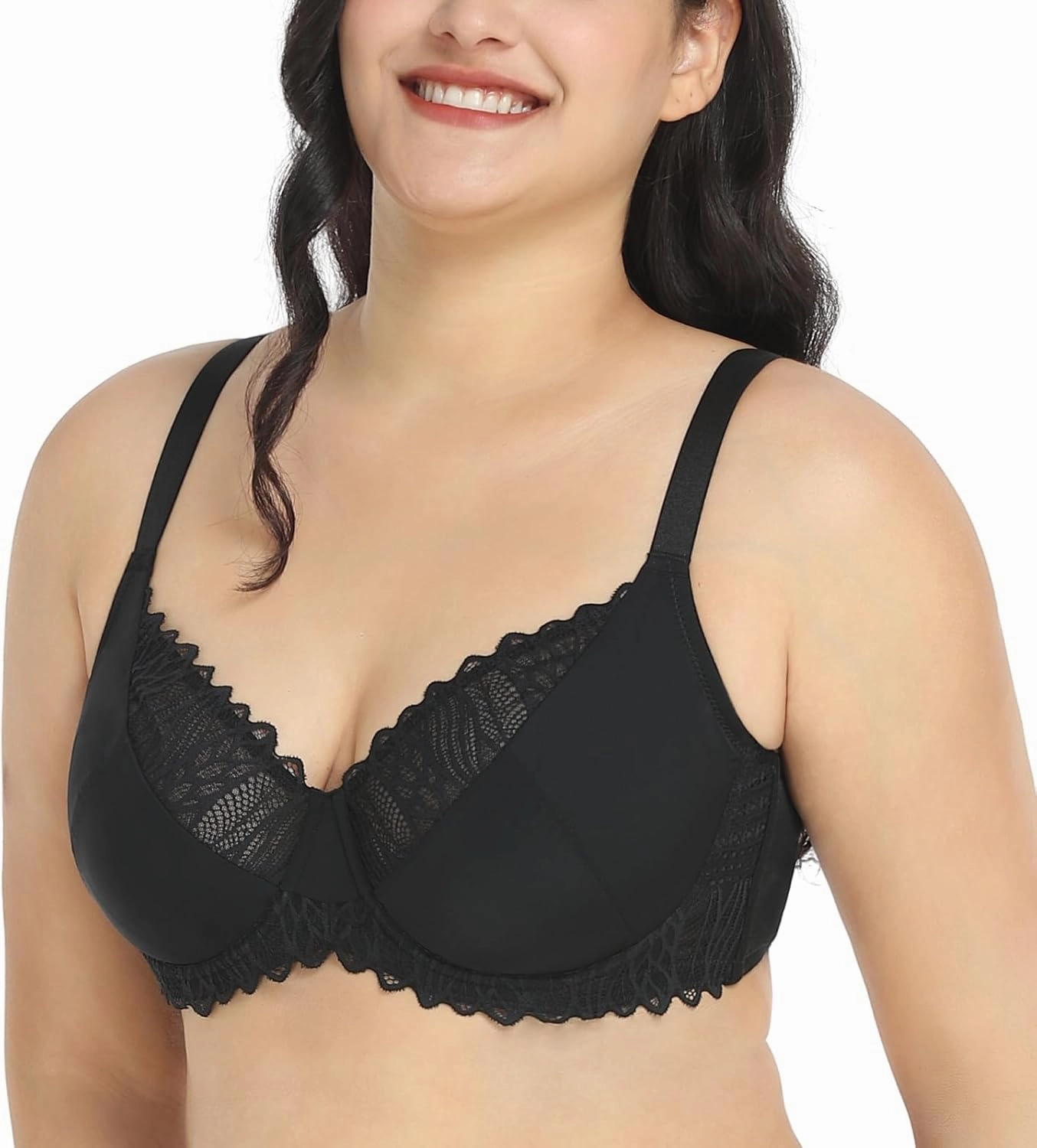 HSIA Minimizer Bra for Women - Plus Size Lace Bra Women's Full Coverage Unlined Underwire Bra for Heavy Breast