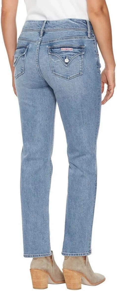 HUDSON Women's Mid-Rise Slim Straight Leg Jeans