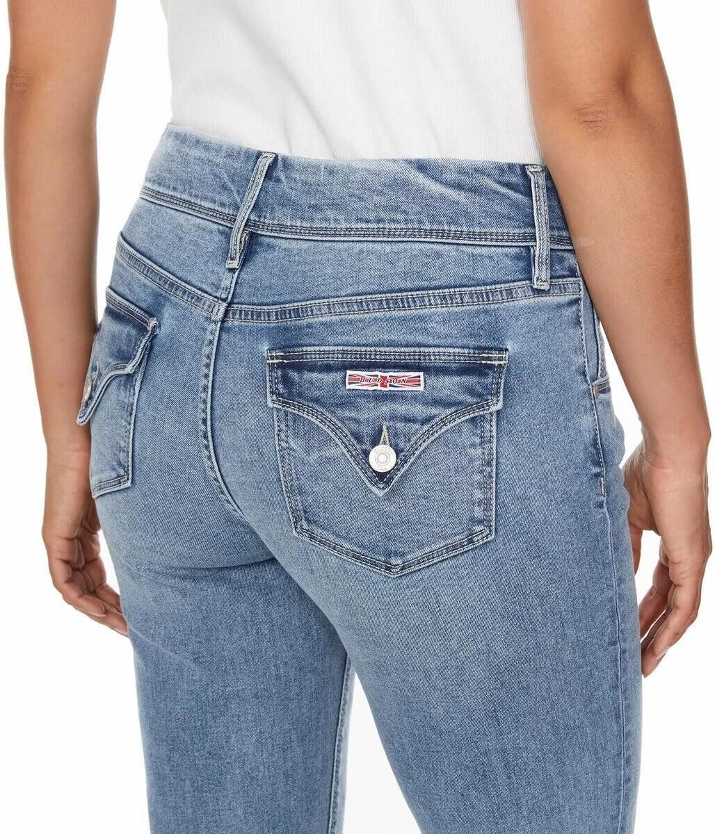 HUDSON Women's Mid-Rise Slim Straight Leg Jeans