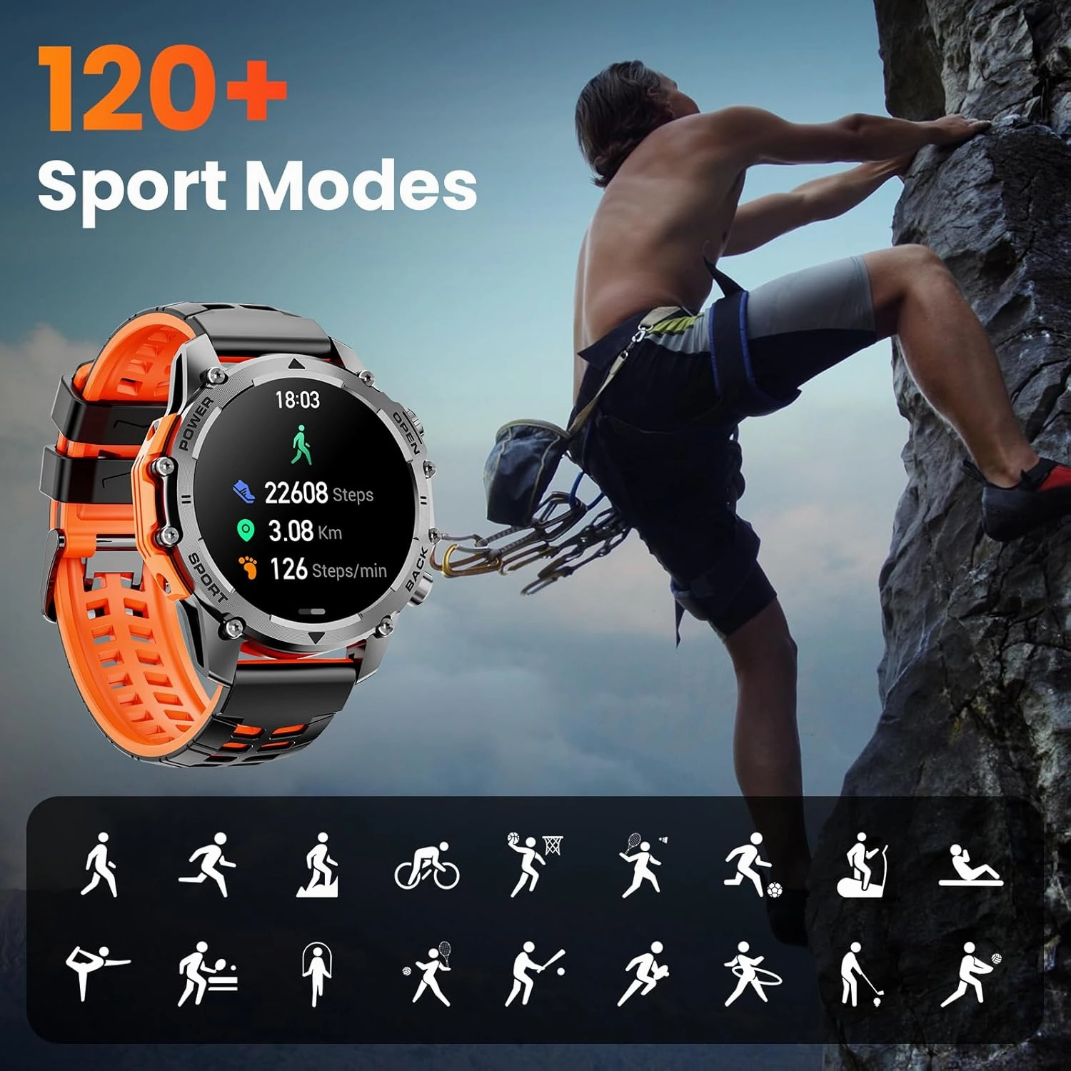Hwagol Smart Watch (Call/Answer) 1.52'' Military Smart Watches for Men, 100 Sport Modes/Heart Rate/Sleep Monitor/Pedometer, 2025 New Fitness Tracker Two Style Kits,Watches for Men for Android iPhone