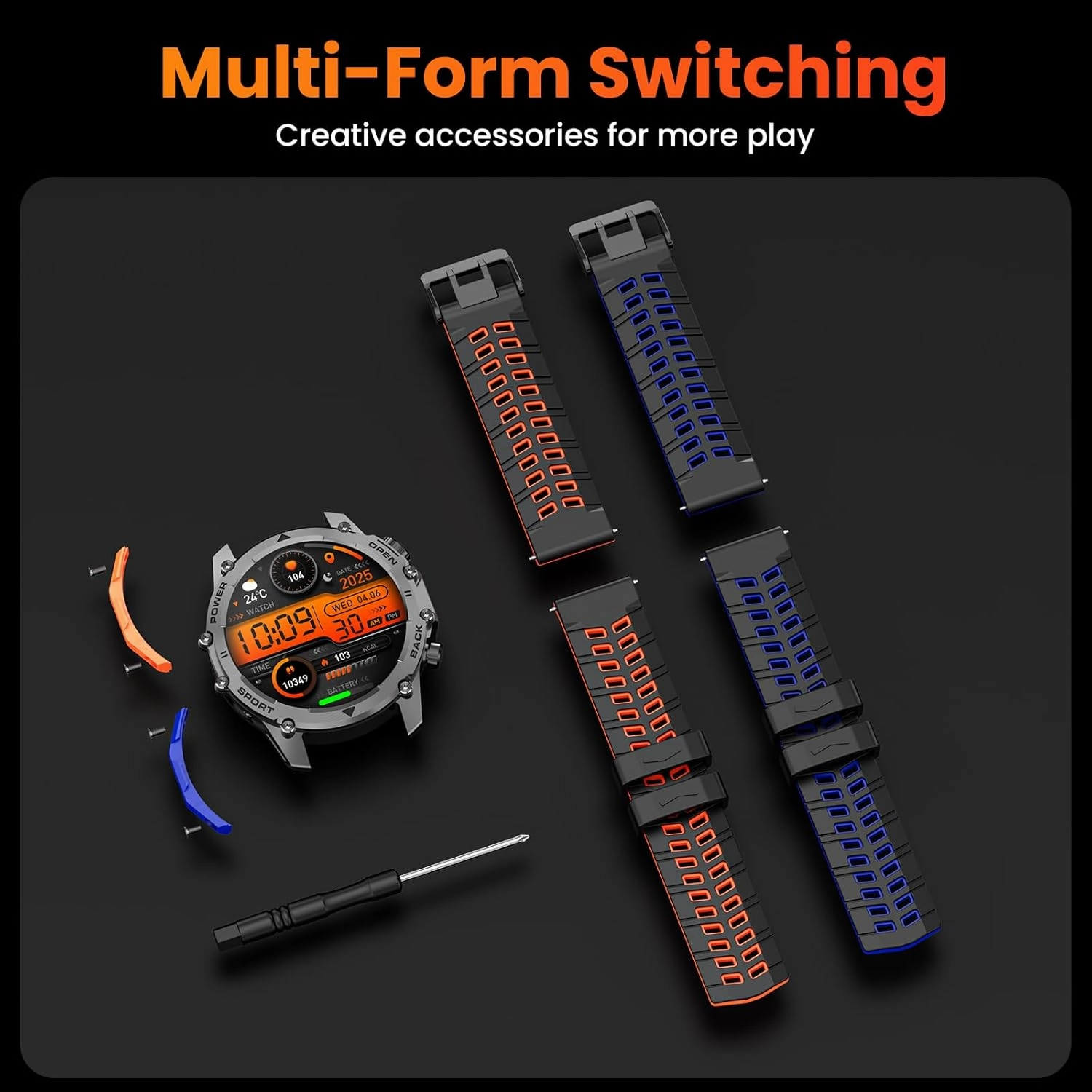 Hwagol Smart Watch (Call/Answer) 1.52'' Military Smart Watches for Men, 100 Sport Modes/Heart Rate/Sleep Monitor/Pedometer, 2025 New Fitness Tracker Two Style Kits,Watches for Men for Android iPhone