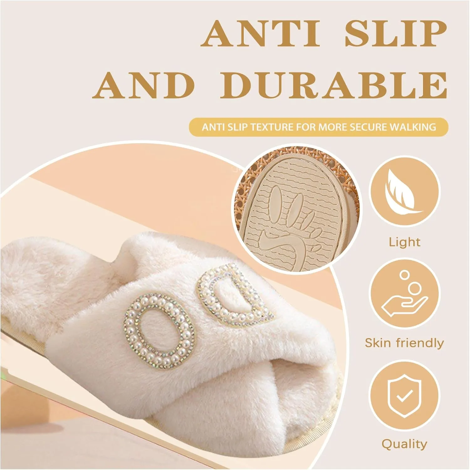 I Do Slippers With Bride Letter Makeup Open Toe Slippers For Women's Wedding Slippers Fuzzy Soft House Slippers For Bachelorette Party