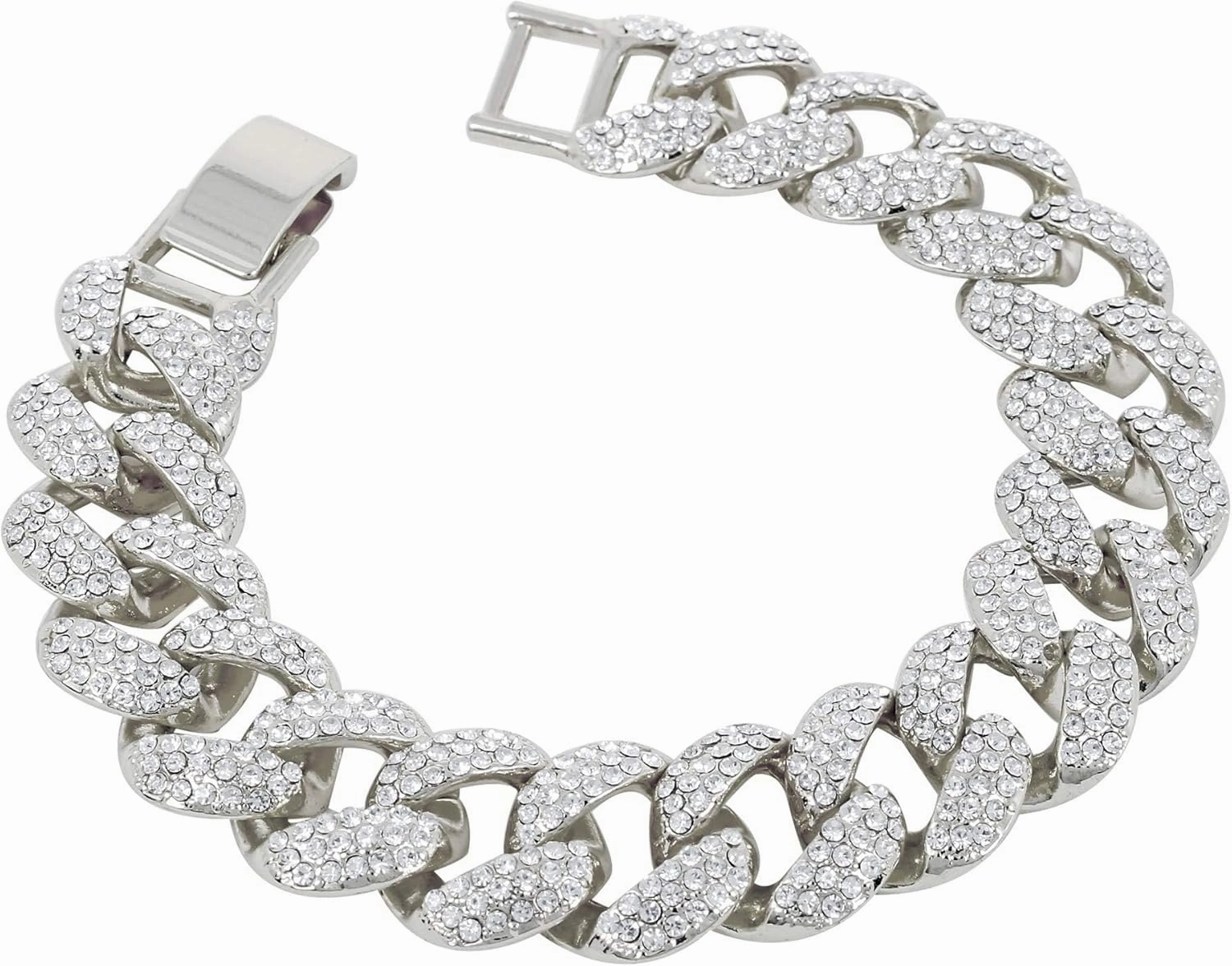 ICE STAR Men's 46mm Fully Iced Out Diamond Watch & Bracelet Set