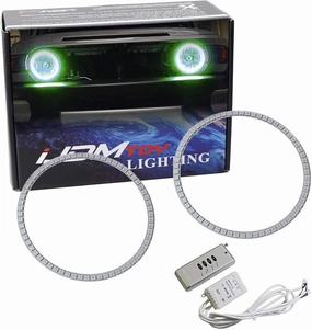 iJDMTOY 132-LED RGB Multi-Color LED Angel Eyes Halo Rings Compatible with 2007-2014 Toyota FJ Cruiser Front Road Illuminating Lights w/Adjustable Setting