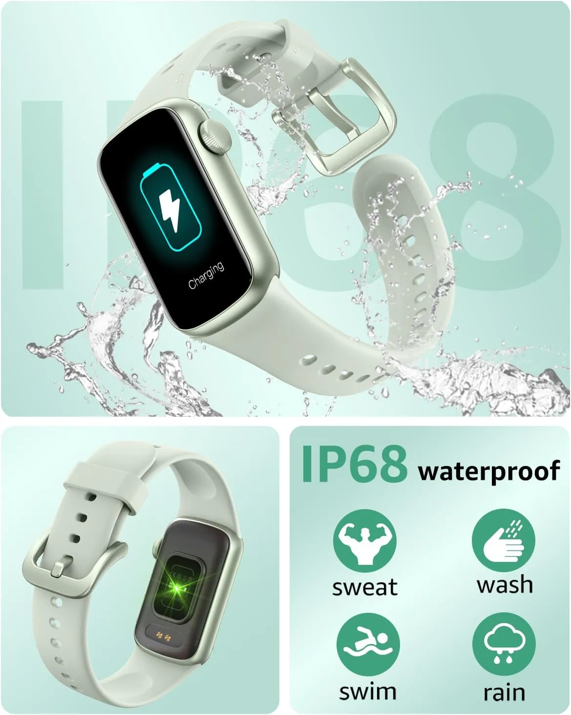 IMFRCHCS Fitness Tracker,Smart Watch with 1.47" Touch Display,137 Sport Modes Fitness Watch with Heart Rate Sleep Monitor, Step Counter,IP68 Waterproof Activity Trackers for Women Men