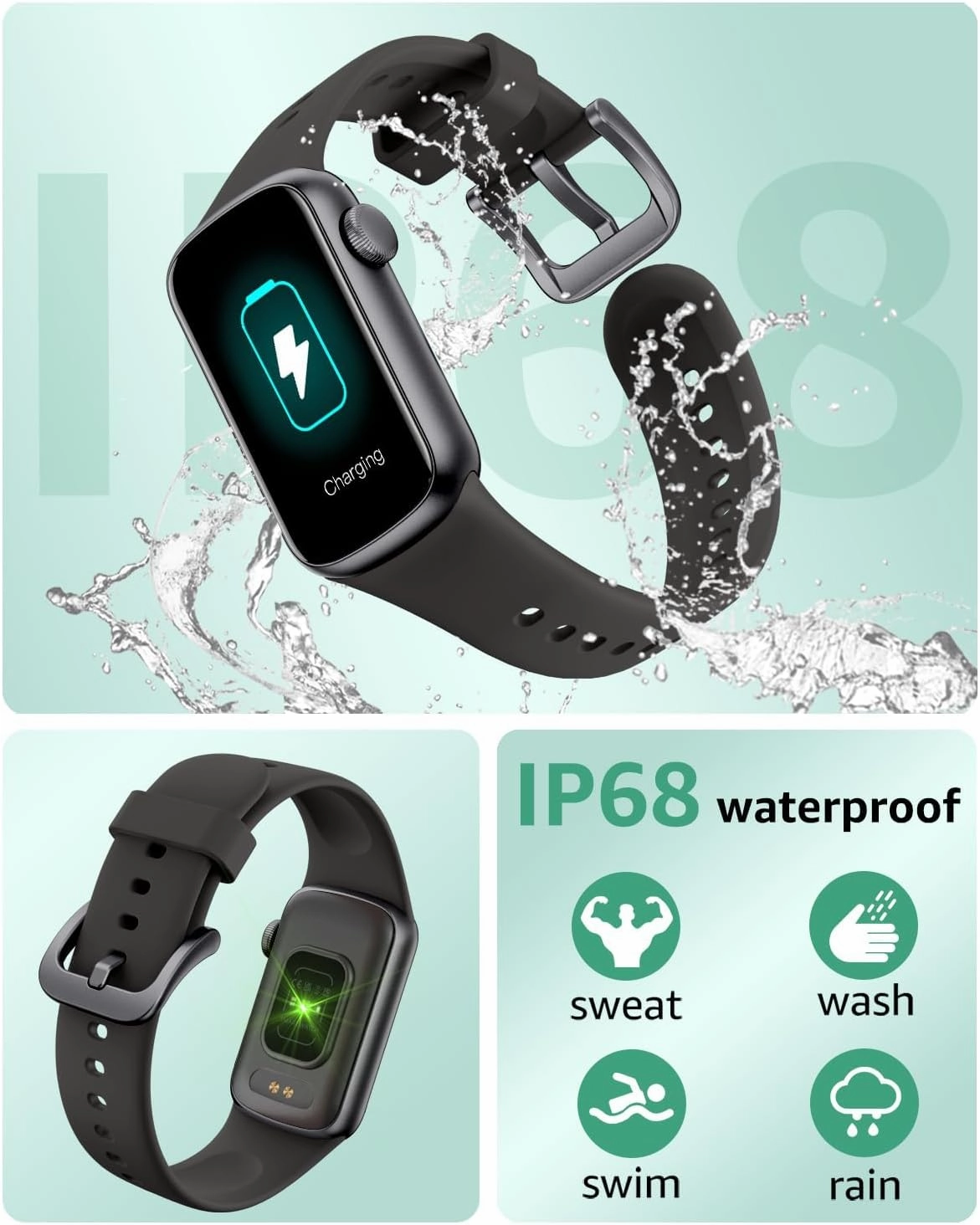 IMFRCHCS Fitness Tracker,Smart Watch with 1.47" Touch Display,137 Sport Modes Fitness Watch with Heart Rate Sleep Monitor, Step Counter,IP68 Waterproof Activity Trackers for Women Men
