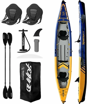 Inflatable Kayak 1 & 2 & 3 Person Adult- Full Drop Stitch Kayak for Adults,Portable, and Durable Tandem Kayak for Fishing, Touring, and Water Sports