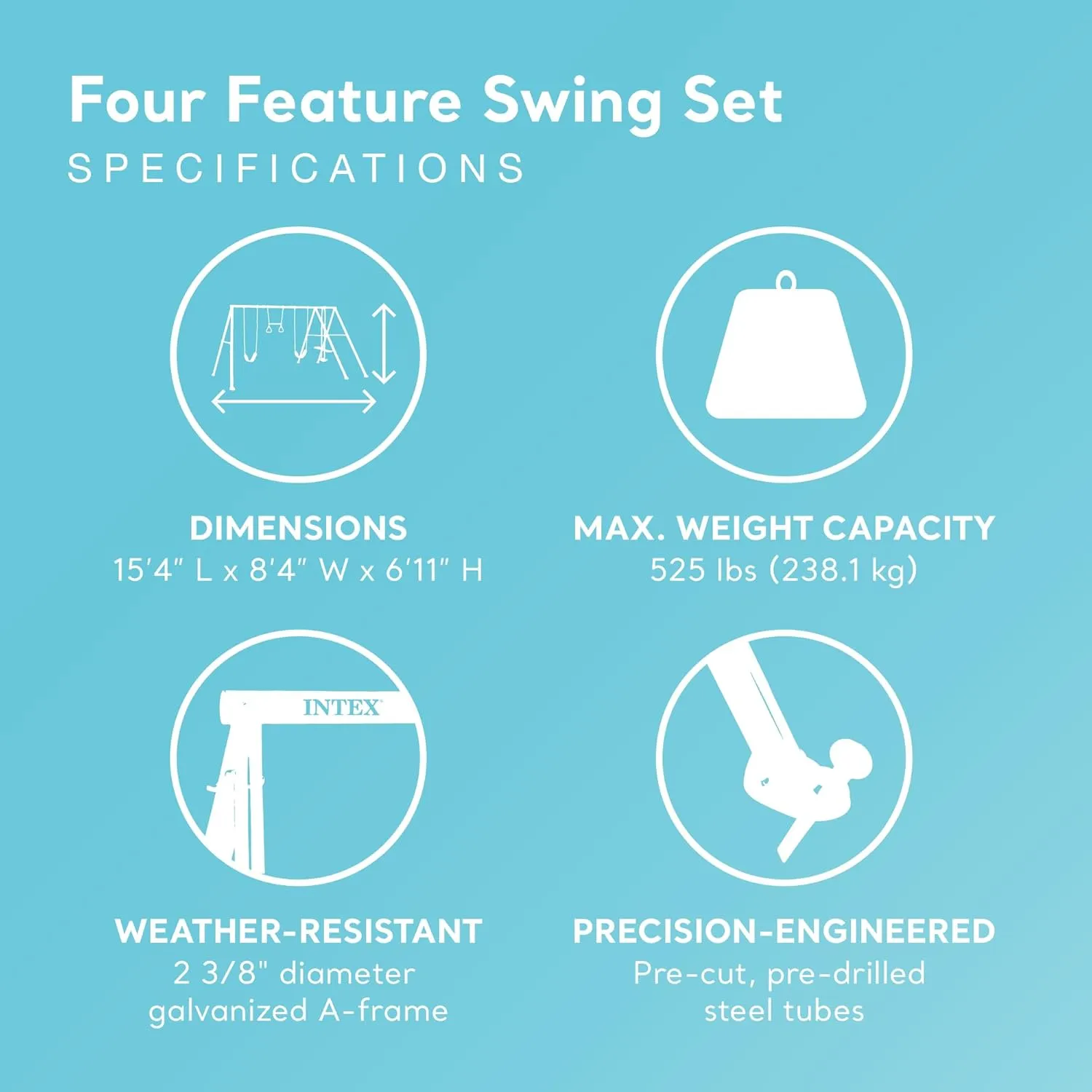 INTEX Heavy Duty Backyard Feature Swing Set