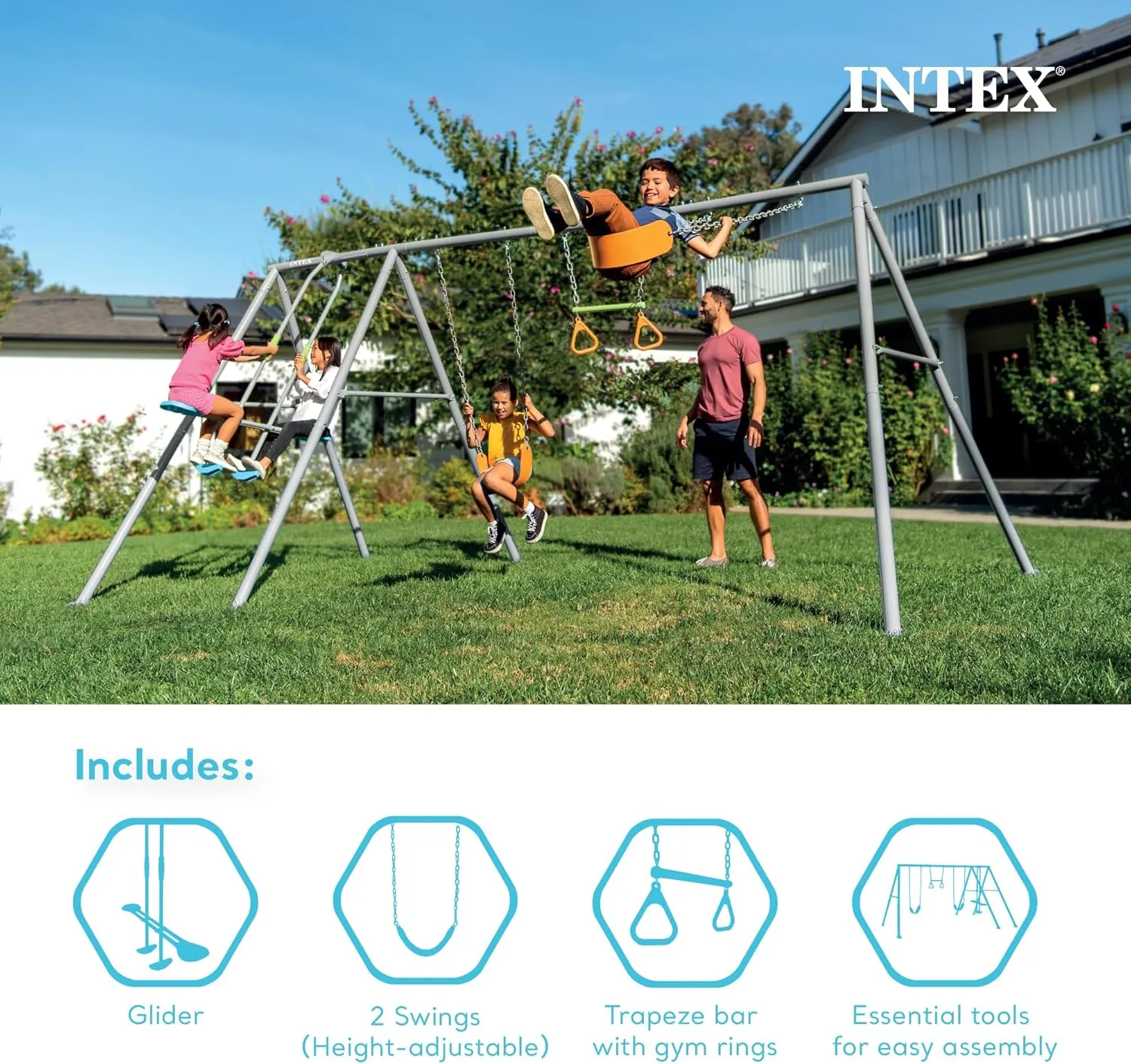 INTEX Heavy Duty Backyard Feature Swing Set
