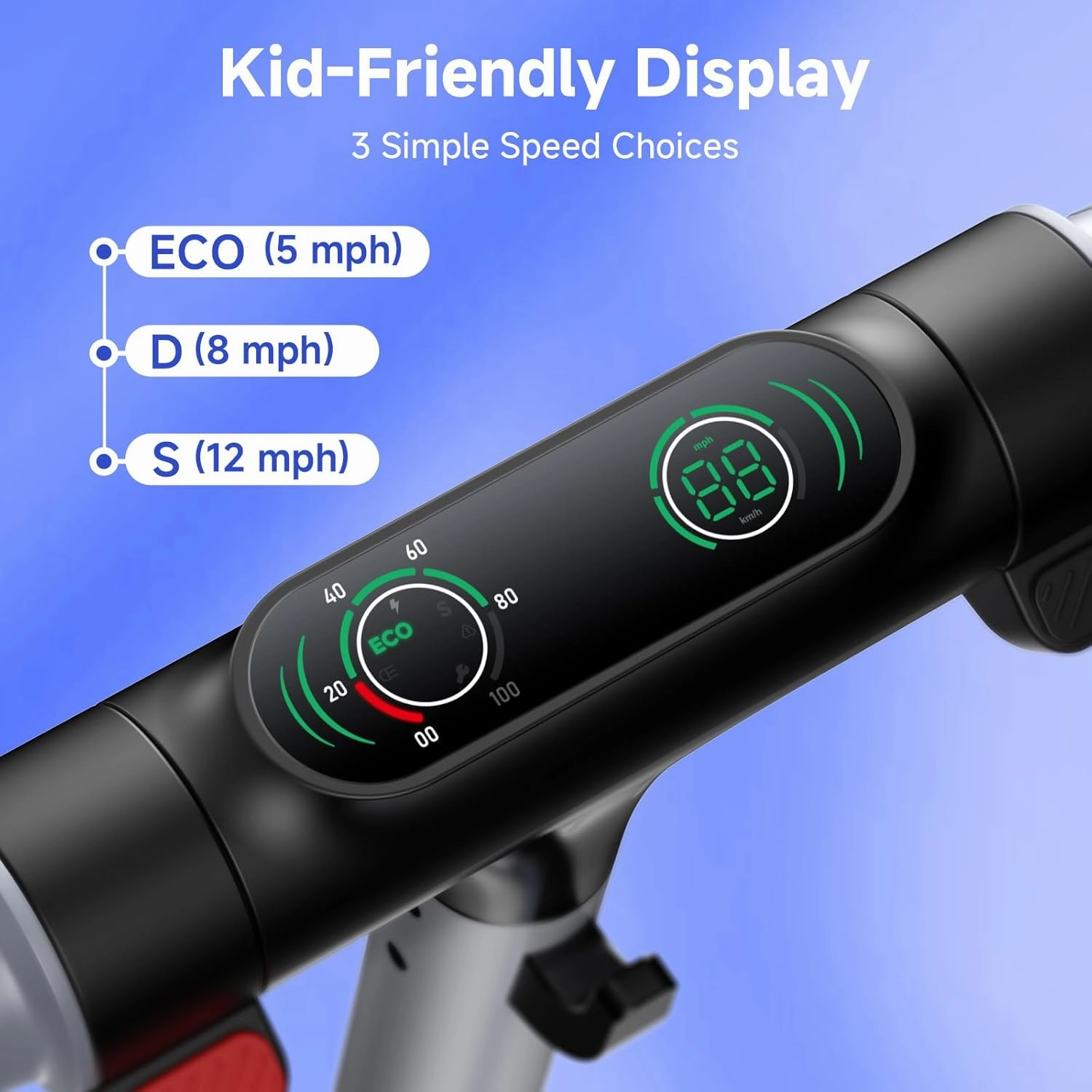 isinwheel S4 Electric Scooter for Kids Ages 6-14, 200W Foldable Kids Electric Scooter with 3 Speeds (5/8/12 Mph), LED Display, Colorful Lights, Gift for Kid