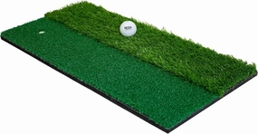 Izzo Golf Dual-Turf 1x2 ft Golf Hitting Mat - Dual Golf Turf to simulate Hitting from The Rough or Fairway Green