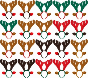 Janinka 20 Pcs Christmas Reindeer Antlers Headband Christmas Headbands Deer Headband with Ears Xmas Deer Horn Funny Cute Reindeer Hair Hoop for Kids Adults Holiday Costume, 13.58 Inch