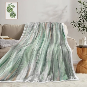 JAWO Sage Green Throw Blanket, Green Blankets Abstract Soft Fleece Blankets for Couch Sofa Bedroom, Morden Navy green teal Cooling blanket for Women Girls Gifts, 50X60