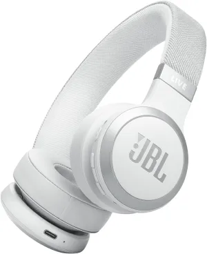 JBL Live 670NC - Wireless On-Ear Headphones with Adaptive Noise Cancelling with Smart Ambient, Up to 65H Battery Life with Speed Charge, Lightweight, Comfortable and Foldable Design (White)